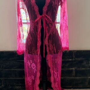 Hot Pink Lace Coverup